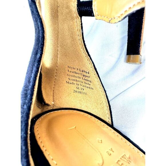 GORGEOUS J. Crew Black Suede Leather Strappy Heels w/ Zip Back Sz 10 EUC - Picture 5 of 8